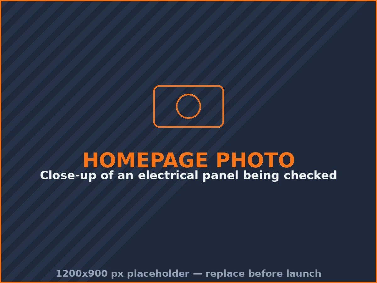 Close-up of an electrical panel being checked by an electrician